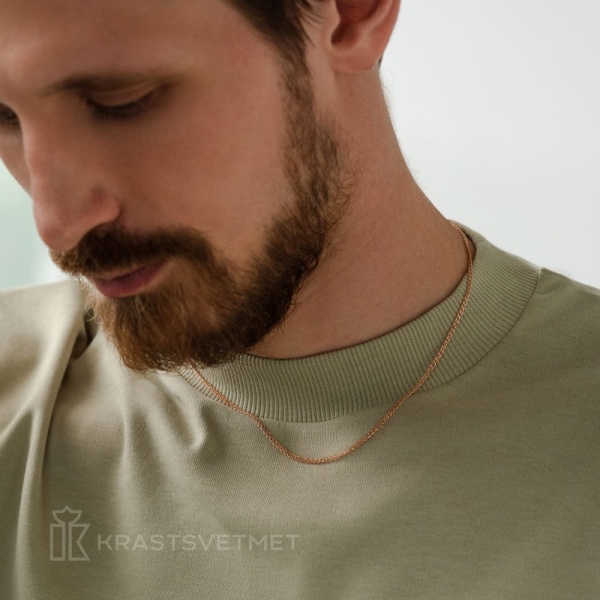 Цепь из красного золота 585, плетение «Ромб двойной»